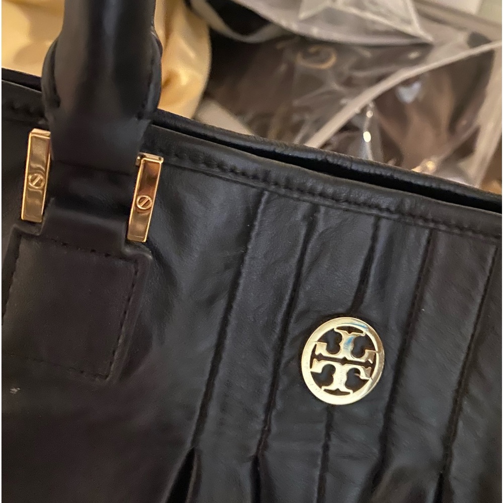 Tory Burch Black Tote with Gold Accents
